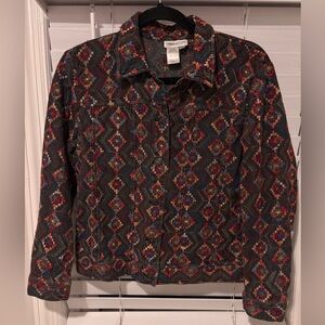Coldwater Creek Multicolor Embroidered Jacket